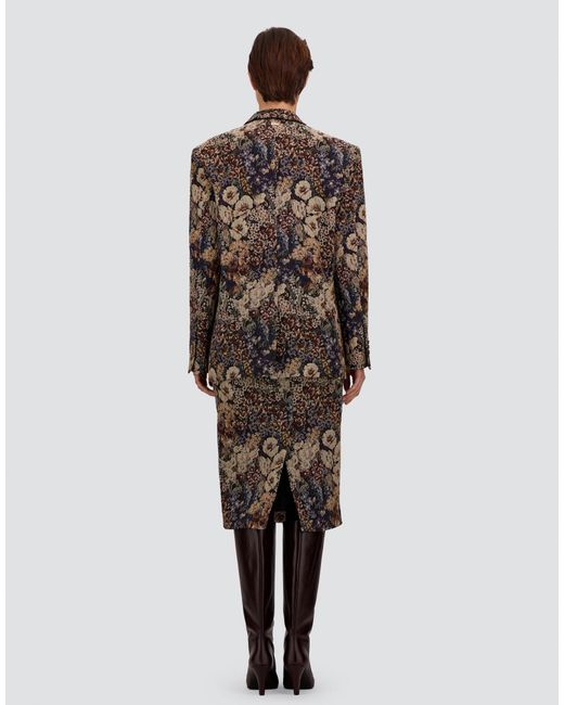 Herno White Jacquard Skirt With Floral Motif