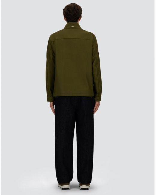 Herno Green Field�jacket In Pure Wool Cloth for men