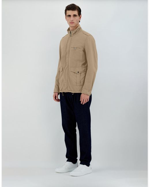 Herno Natural Garment-dyed Linen And Cotton Field Jacket for men