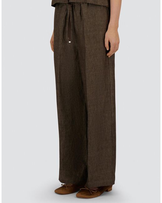 Herno Brown Resort New Linen Trousers