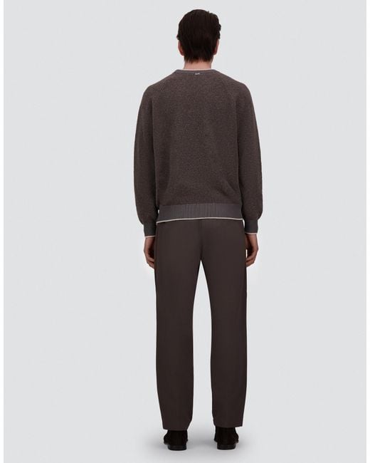 Herno Gray Cashmere And Wool Bouclé Jumper for men