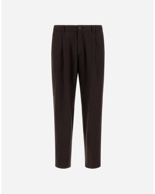 Herno Black Flannel Trousers With Water-Repellent Coating for men