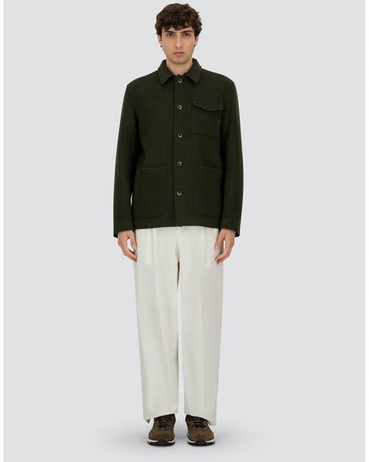 Herno Green Soft Recycled Wool Field Jacket for men