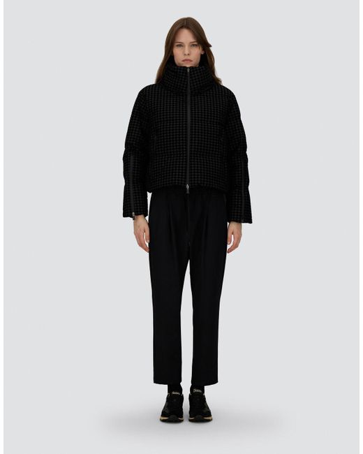 Herno Black Capa De Tech Pied De Poule Y 2 Layer Windstopper