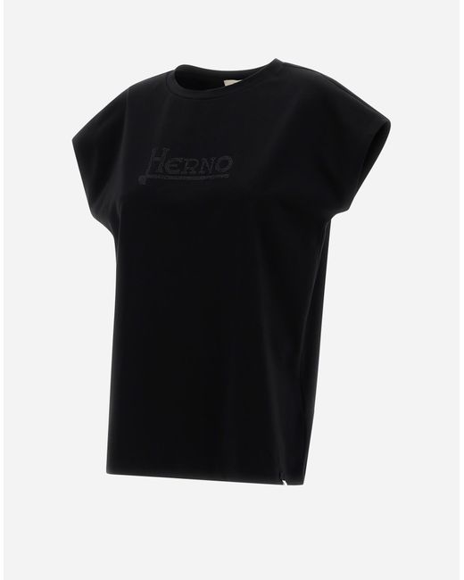 Herno Black Interlock Jersey T-shirt