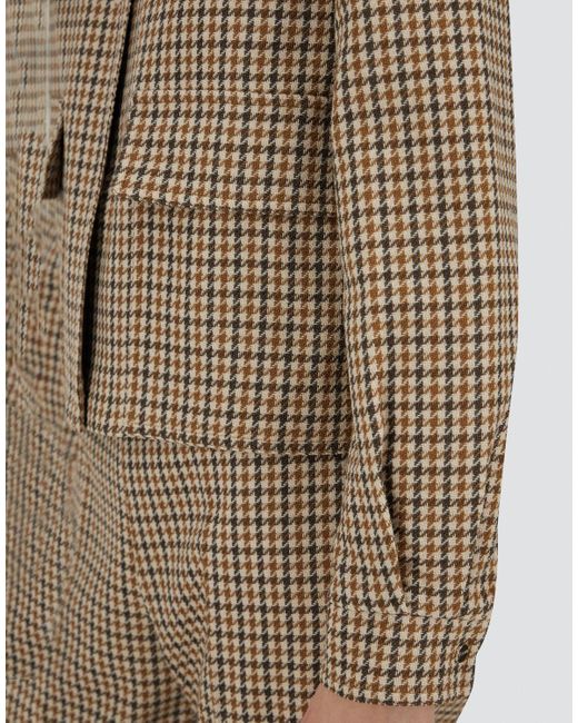Herno Natural Chaqueta Camisera De Wool Cotton Pied De Poule
