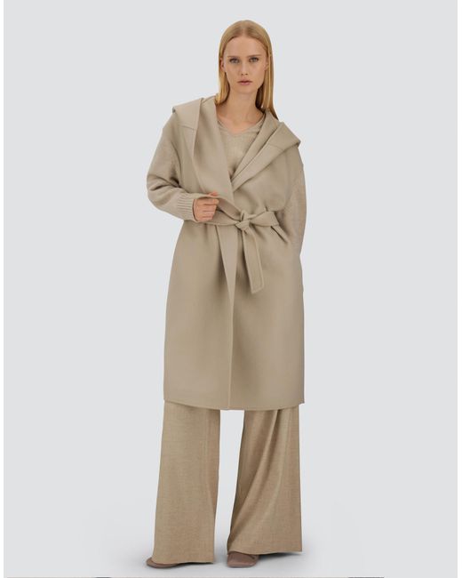 Herno Natural Resort Coat In Double Faced Pure Wool