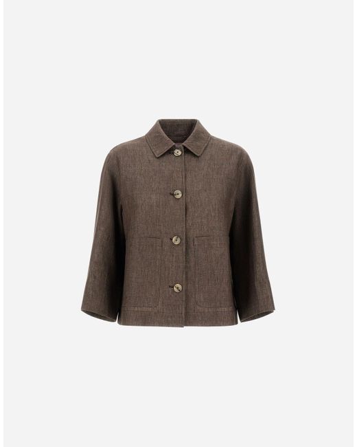 Herno Brown Chaqueta Camisera Resort De New Linen