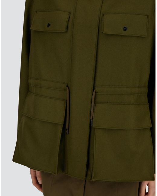 Herno Green Pure Wool Cloth Field Jacket