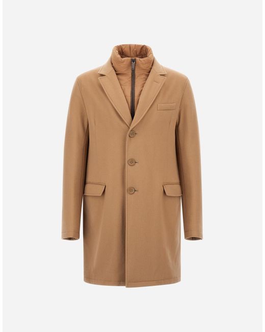 Herno Natural Wool Beaver Coat for men