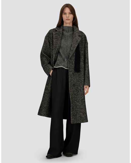 Herno Gray Herringbone R-Wool Coat
