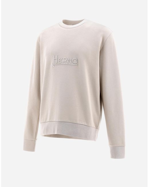 Herno White Sudadera De Cotton Sweater for men