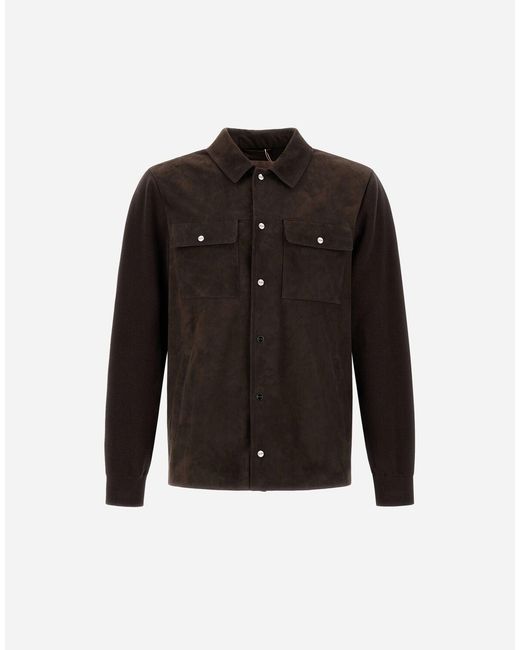 Herno Black Resort Cotton Cashmere Knit Shacket for men