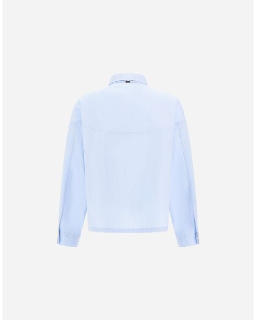 Herno Blue Cotton Poplin Shirt