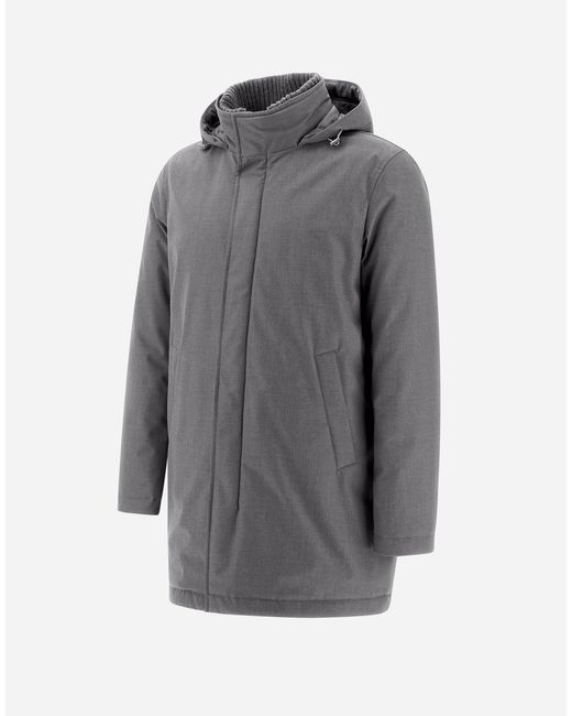 Herno Blue Chaquetón De New Business Y Nylon Ultralight for men
