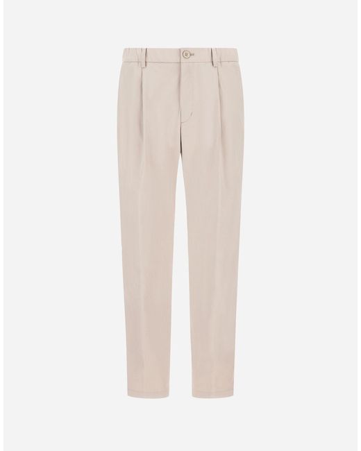 Herno Natural Cotton Feel Trousers With Drawstring for men