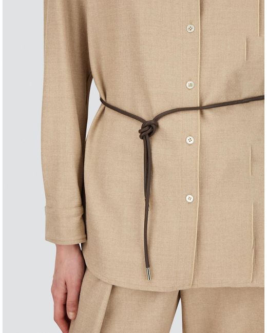 Herno Natural Bi-Stretch Lurex Wool Shirt