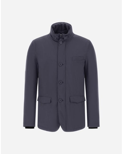 Herno Blue Blazer With Bib for men