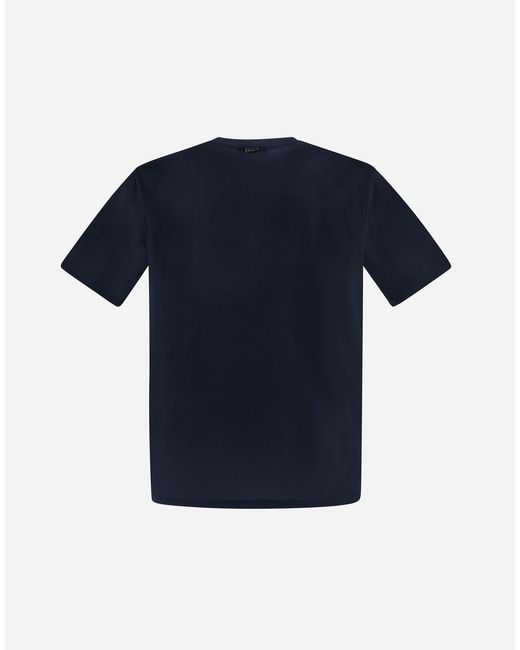 Herno Blue T-shirt In Superfine Cotton Stretch for men