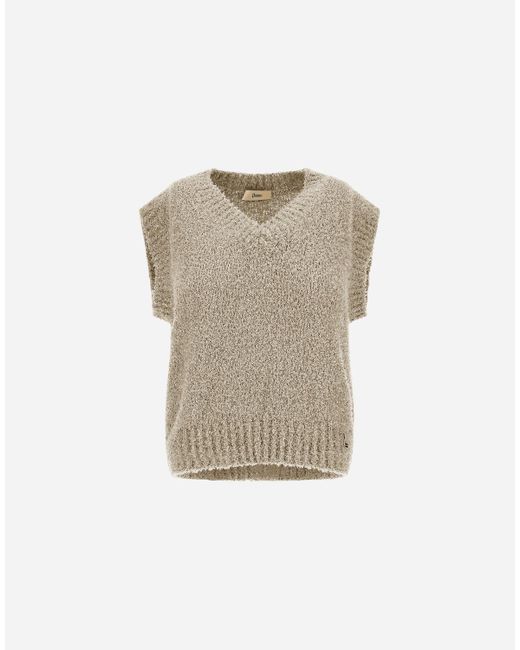 Herno Natural Weste Aus New Plain Paillettes