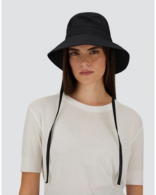 Herno Black Bucket Hat