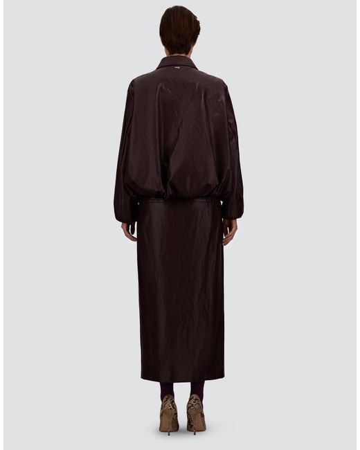 Herno Brown Leather-Effect Jacket