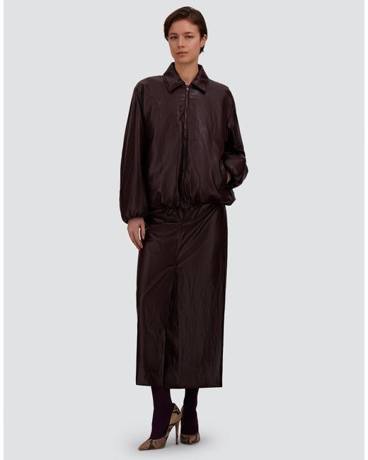 Herno Brown Leather-Effect Jacket