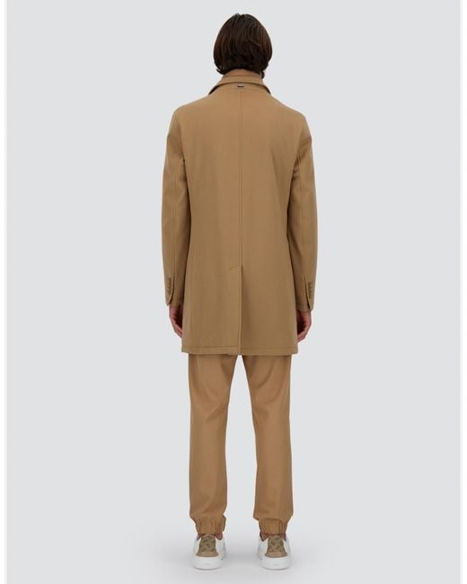 Herno Natural Wool Beaver Coat for men