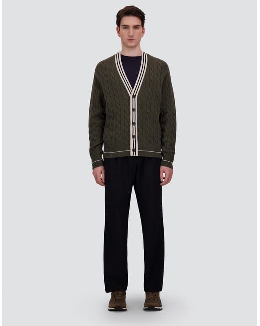 Herno Black Cable-Knit Wool And Cashmere Cardigan for men