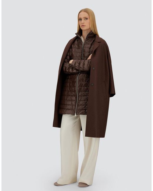 Herno Brown Resort Felted Wool And Nylon Ultralight Coat
