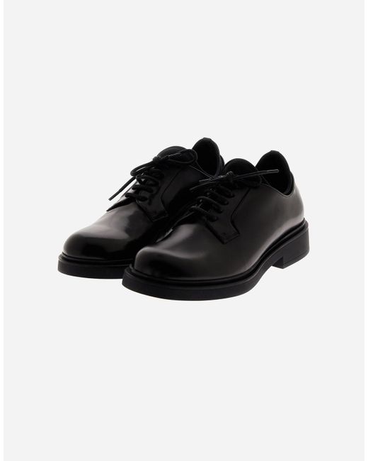 Herno Black Lace-Up Leather Derbies for men