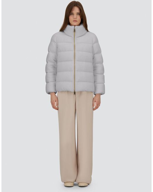 Herno Gray Chaqueta De Shiny Knit Effect