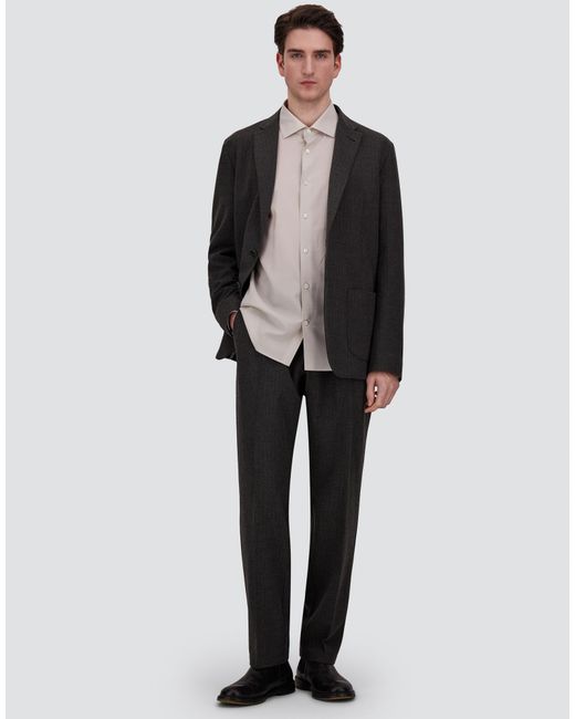 Herno Black Pinstriped Technical Fabric Trousers for men
