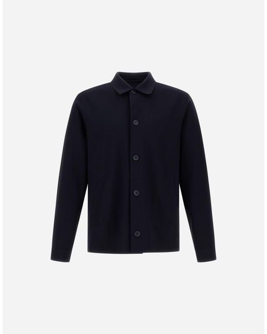 Herno Blue Shacket In Light Scuba for men