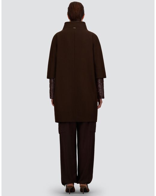 Herno Brown Ecowool And Nylon Ultralight Coat