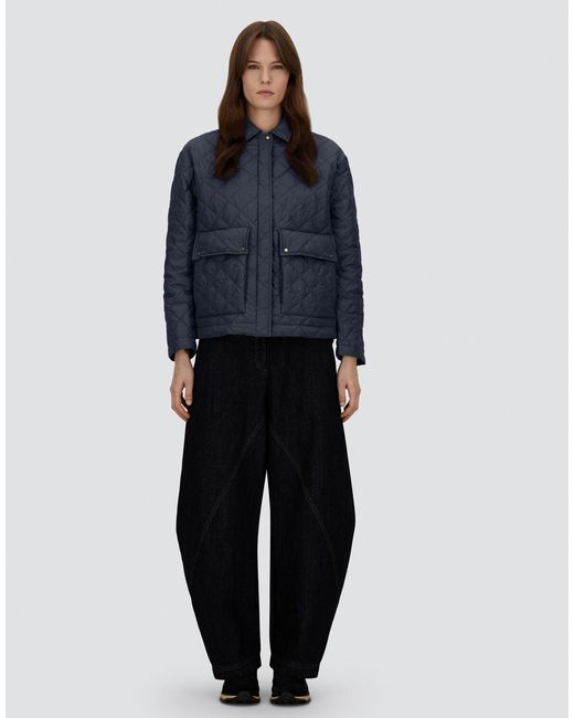 Herno Blue Quilted Cape