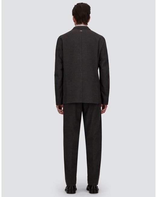 Herno Black Pinstriped Technical Fabric Trousers for men