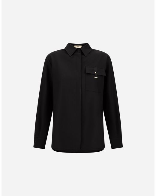 Herno Black Flannel Touch Shirt