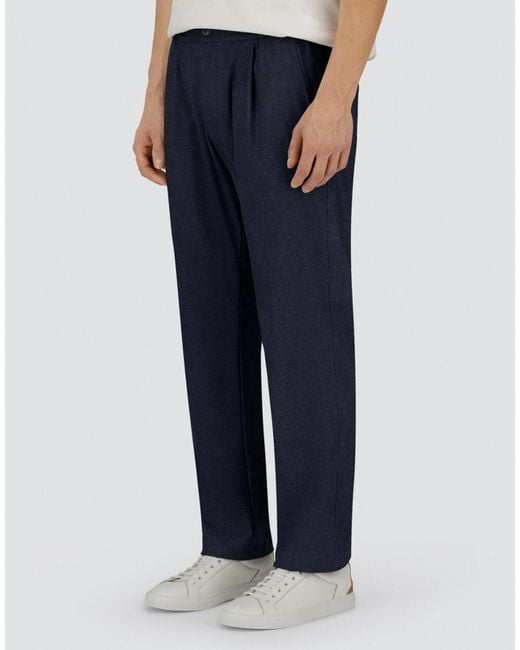 Herno Blue Melange Suede Effect Trousers for men