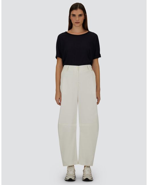 Herno White Cotton Feel Trousers
