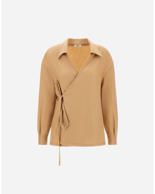 Herno Natural Bluse Aus 100 Wool Flannel