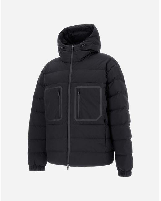 Herno Blue Hooded Jacket for men