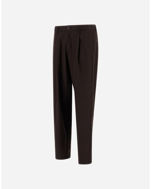 Herno Black Flannel Trousers With Water-Repellent Coating for men