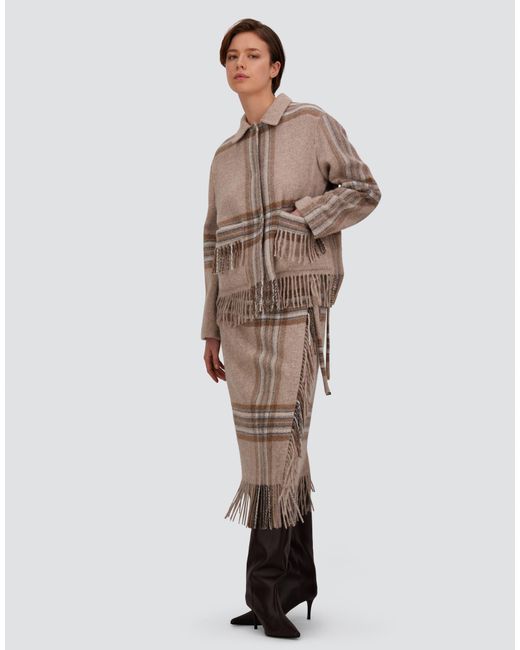 Herno Natural Alpaca Jacket With Check Pattern