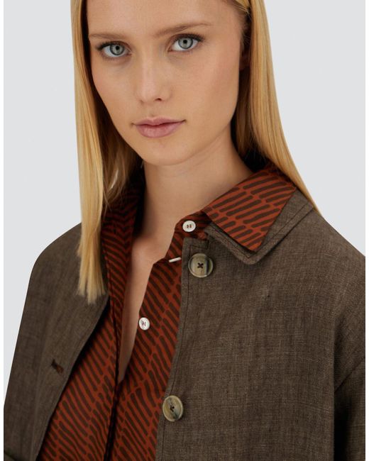 Herno Brown Chaqueta Camisera Resort De New Linen