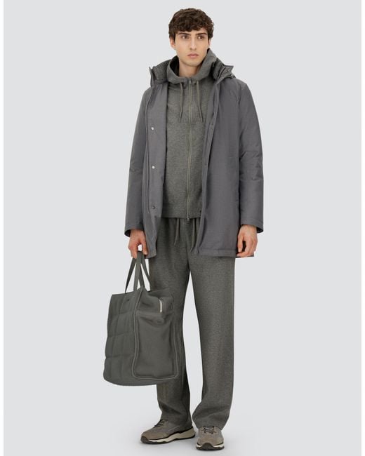 Herno Blue Chaquetón De New Business Y Nylon Ultralight for men