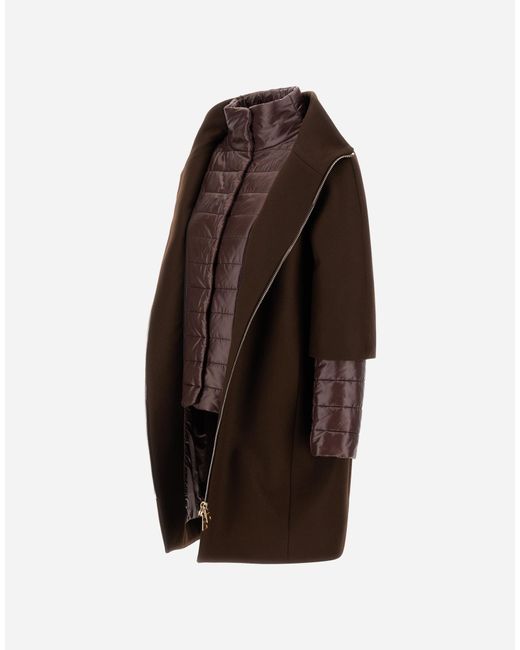 Herno Brown Ecowool And Nylon Ultralight Coat