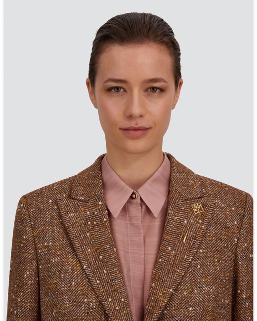 Herno Brown Baby Alpaca And Wool Blazer