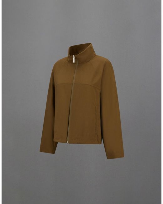Herno Green Laminar Jacket With High Collar