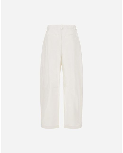 Herno White Cotton Feel Trousers